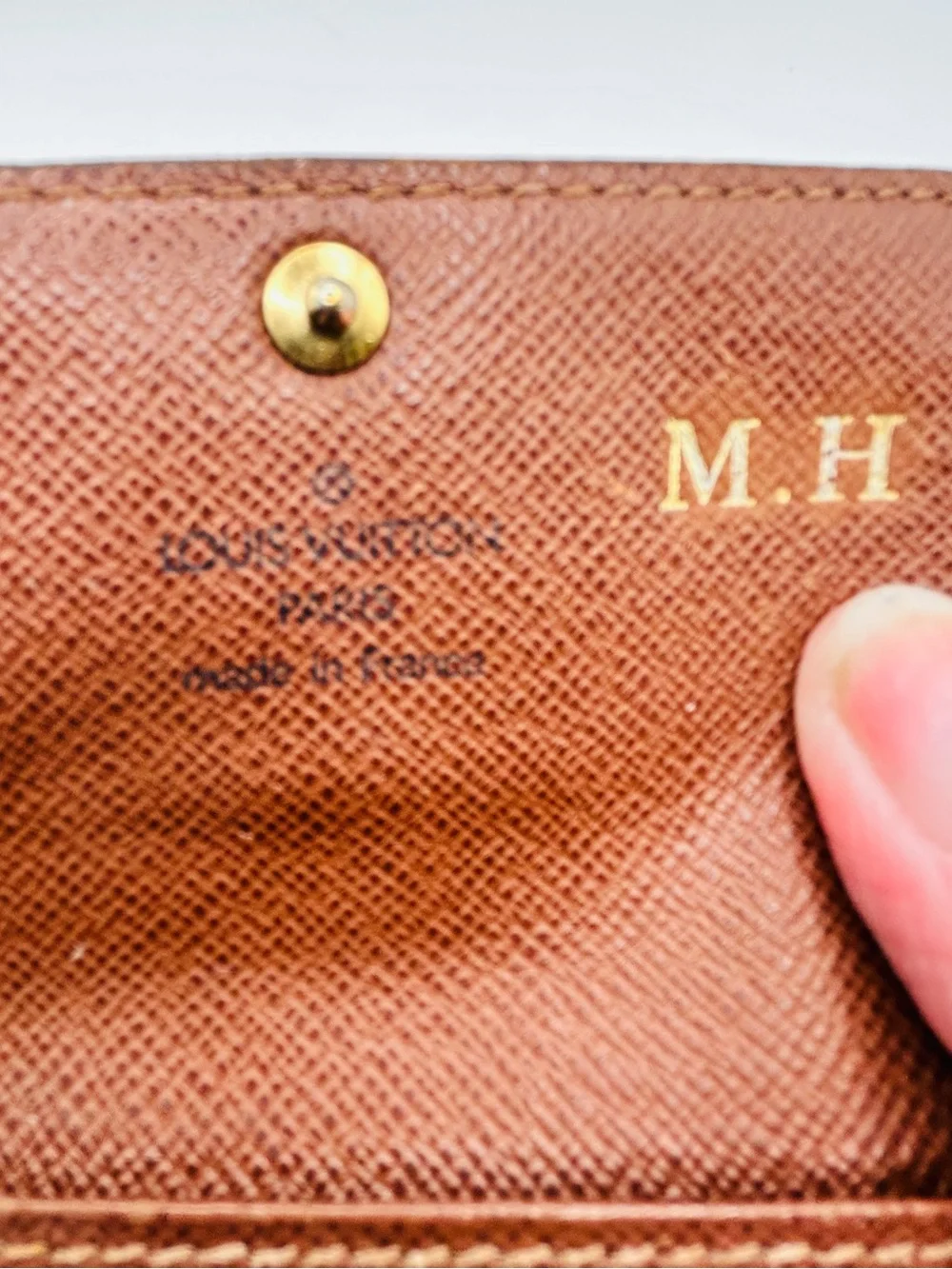 Louis Vuitton Monogram Key Pouch in Dark Brown with Gold Snap good condition